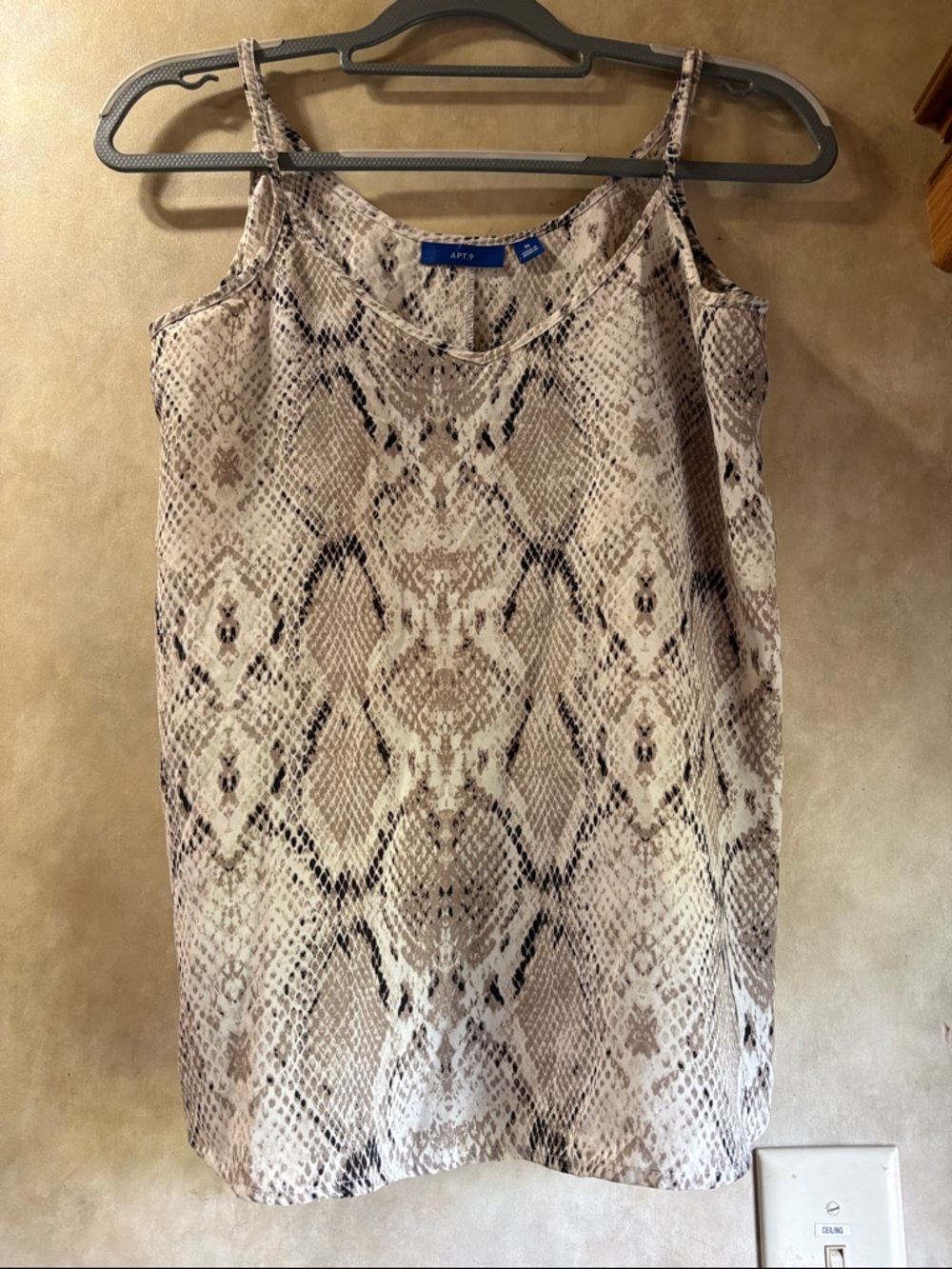 Apt. 9 Neutral Snake-Print Slip Skirt in Beige and Black